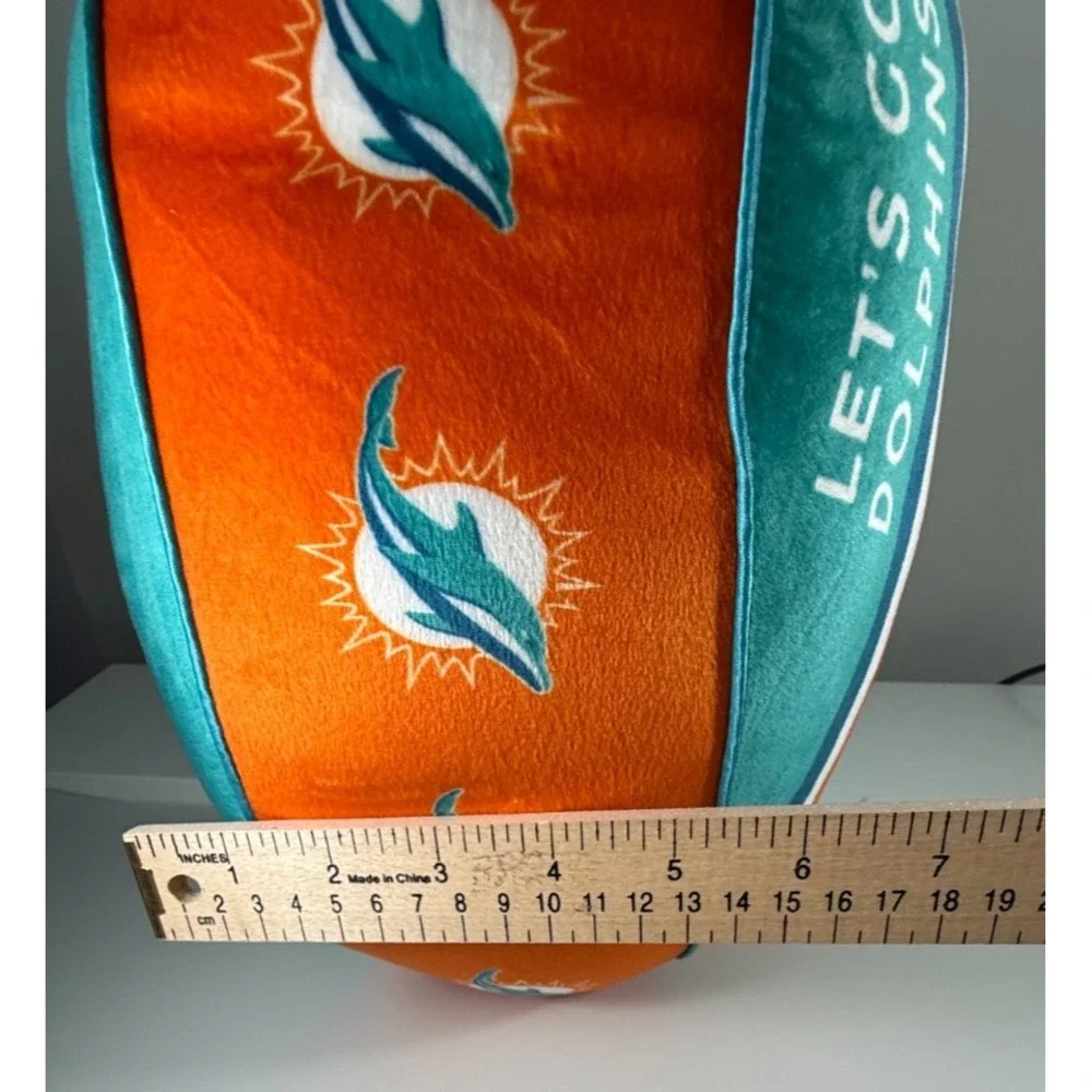 NFL Miami Dolphins Squish Me Plush Round Decorative Pillow NEW 13 inch